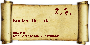 Kürtös Henrik névjegykártya